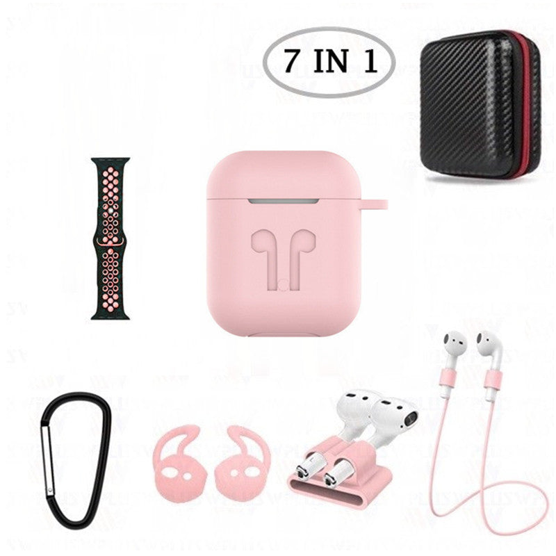 7 in 1 Silicone Case with Nike Sport Style Watch Band for AirPods 1 2 (1st 2nd Gen.) 7 in 1 Silicone Case with Nike Sport Style Watch Band for AirPods 1 2 (1st 2nd Gen.)